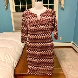 STUDIO ONE NY Red/White/Black Dress, Size  6